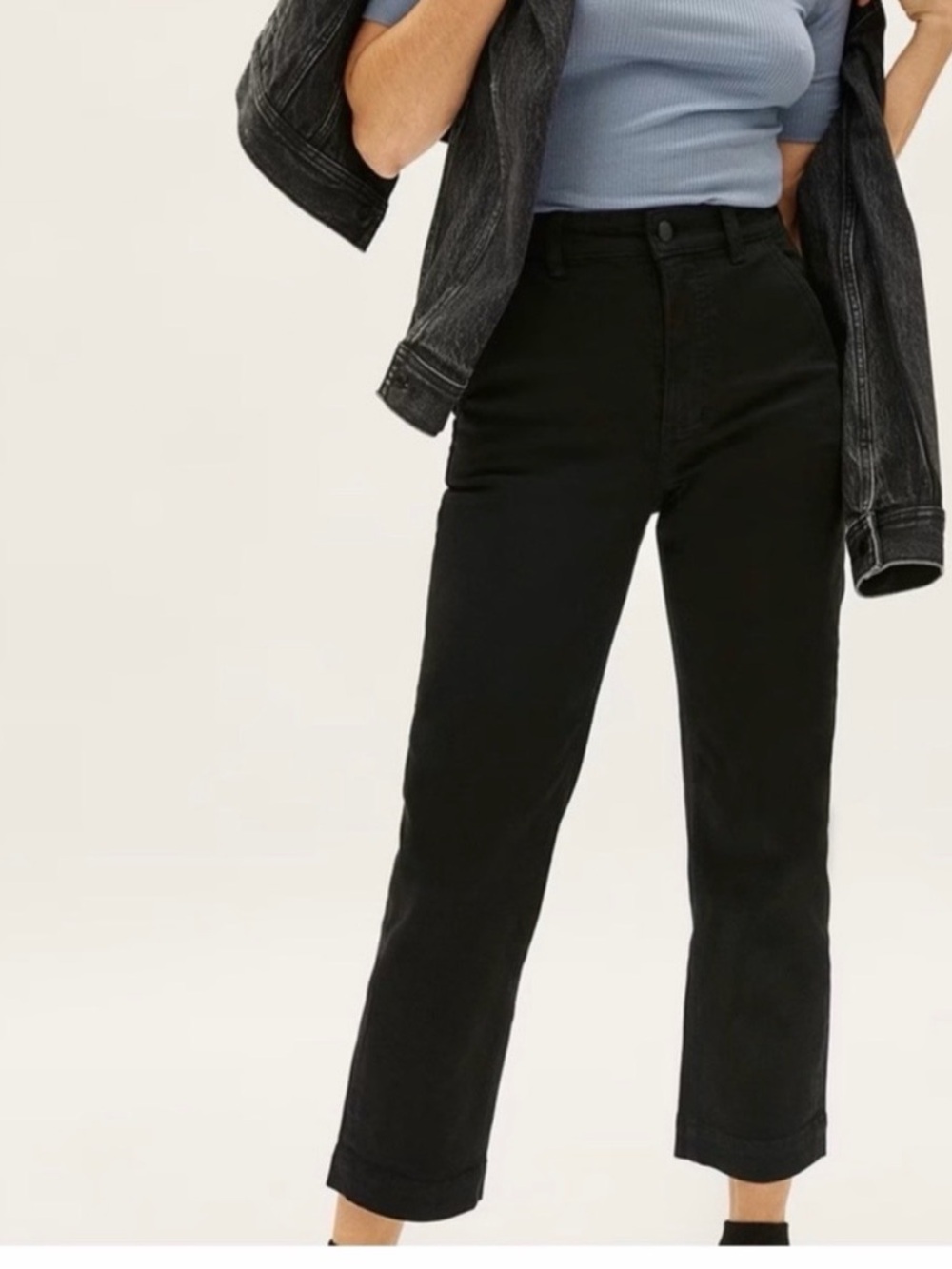 Everlane Straight Leg Cropped black Jean size 6 SHORT